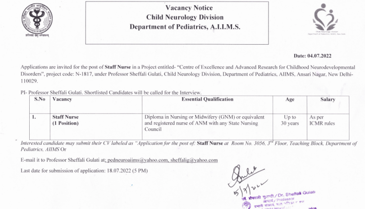 AIIMS Nursing Jobs Vacancies 2022 24K Salary