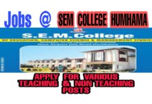 sem college humhama Srinagar Budgam Jobs Contact number