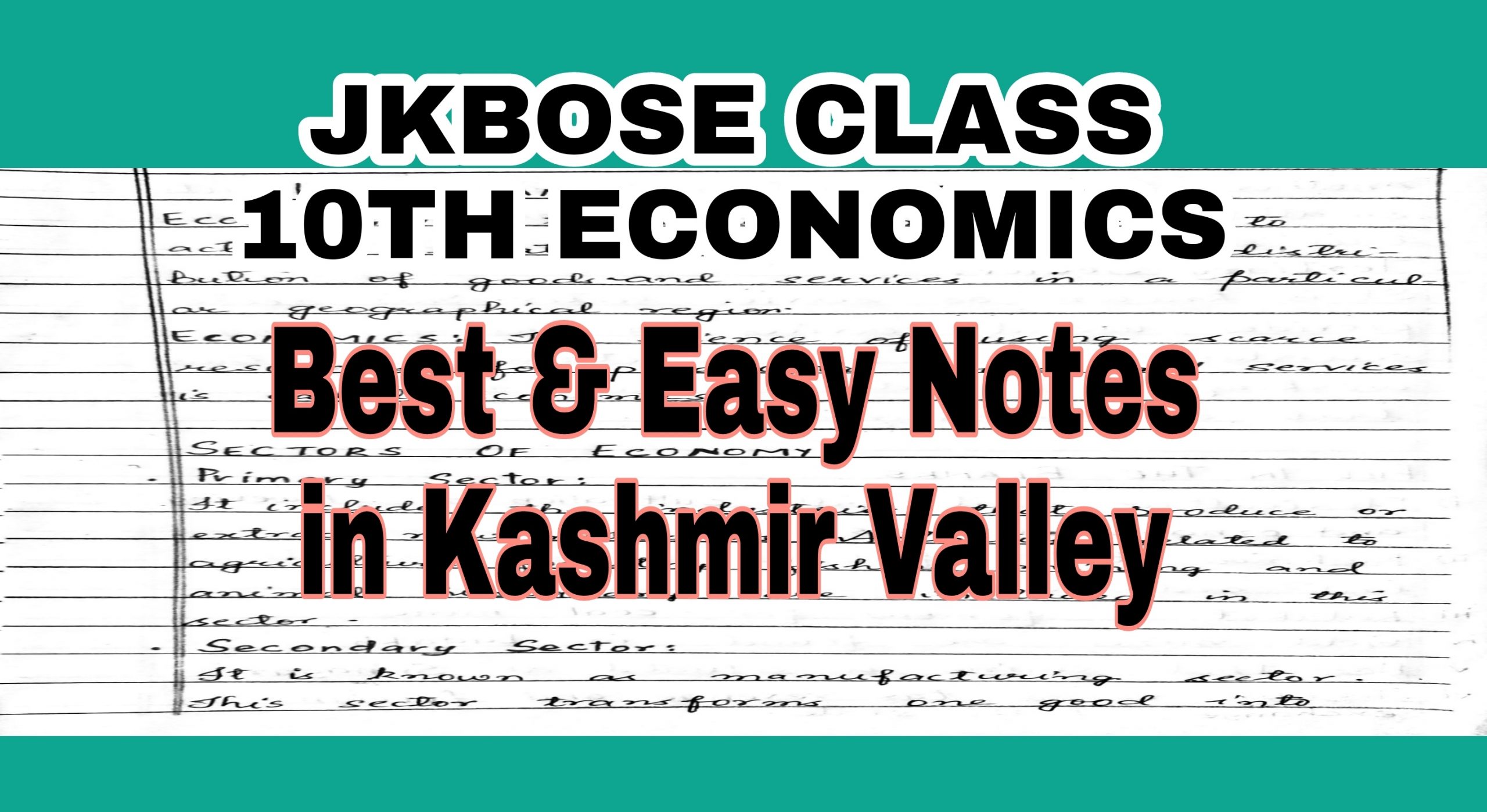 10th Class Economics notes JKBOSE NCERT Download Latest Syllabus 2021