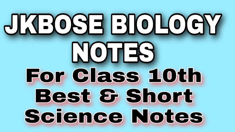 Download JKBOSE Class 10th Biology Notes | Handwritten Science Notes