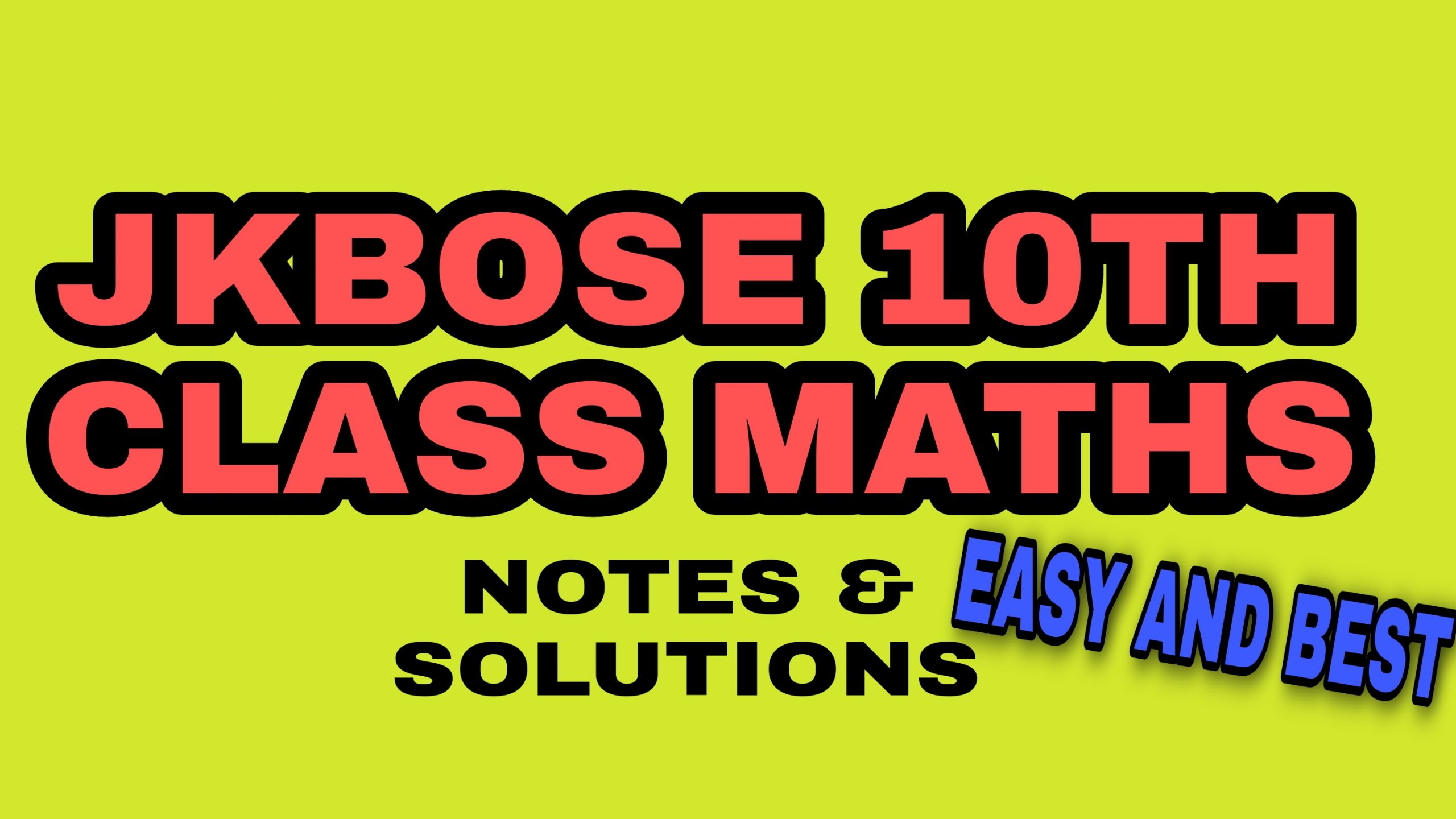Jkbose class 10th Math Solutions Notes Chapters Latest syllabus Pdf