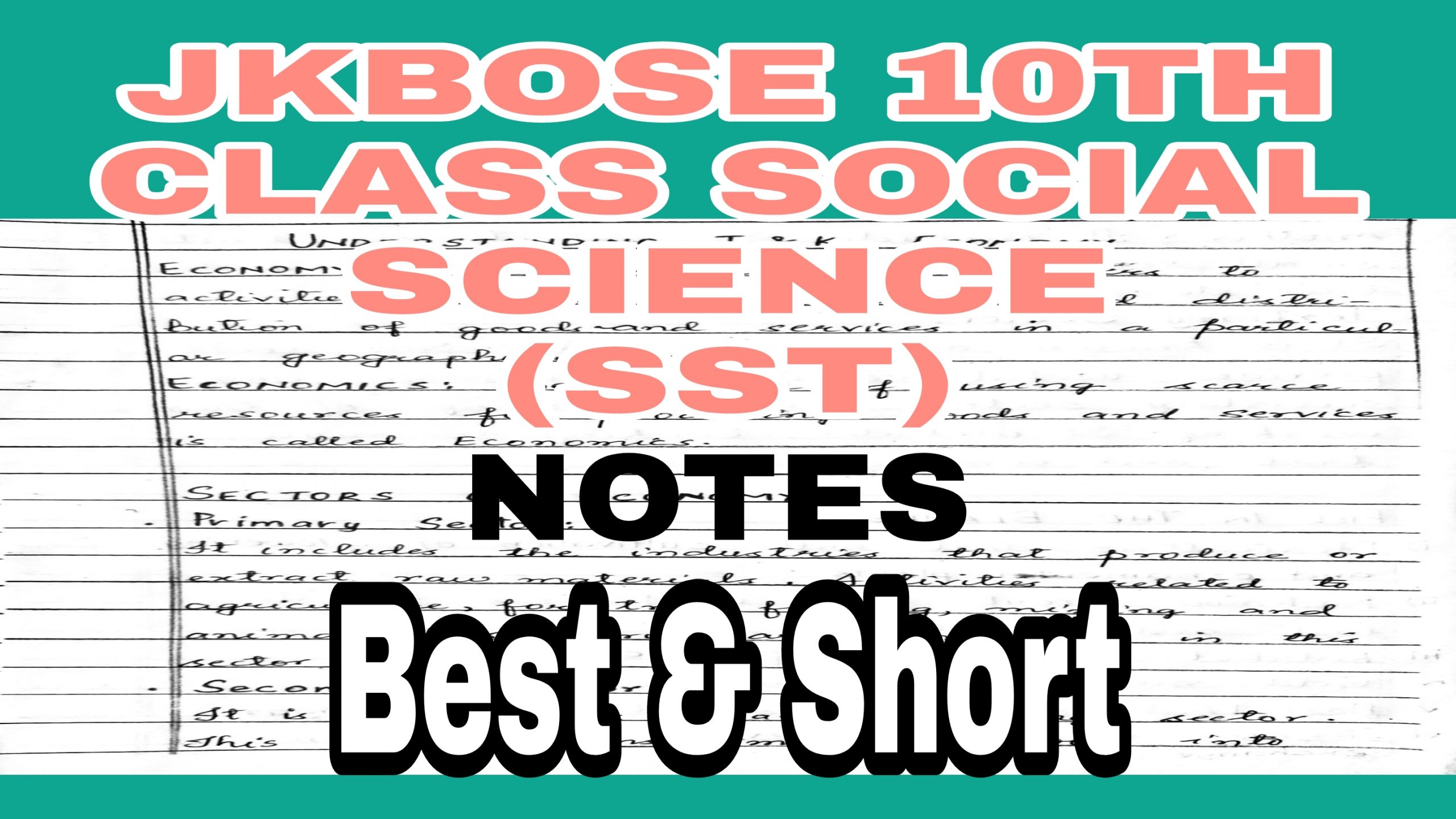 JKBOSE Class 10th Social Science Notes SST History Civics Geography Economics PDF Download