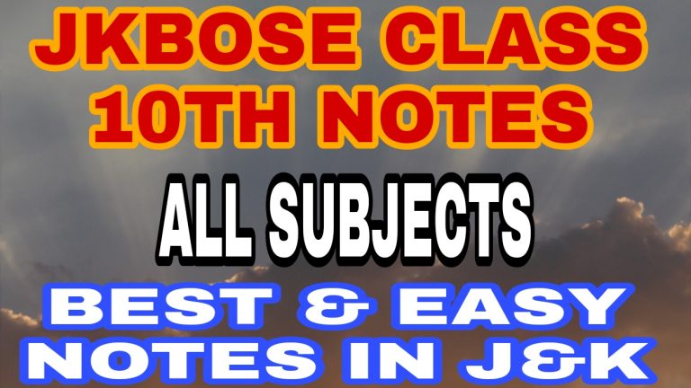 Jkbose 10th Class notes Pdf download Science Math English SST URDU Handwritten notes Best short notes