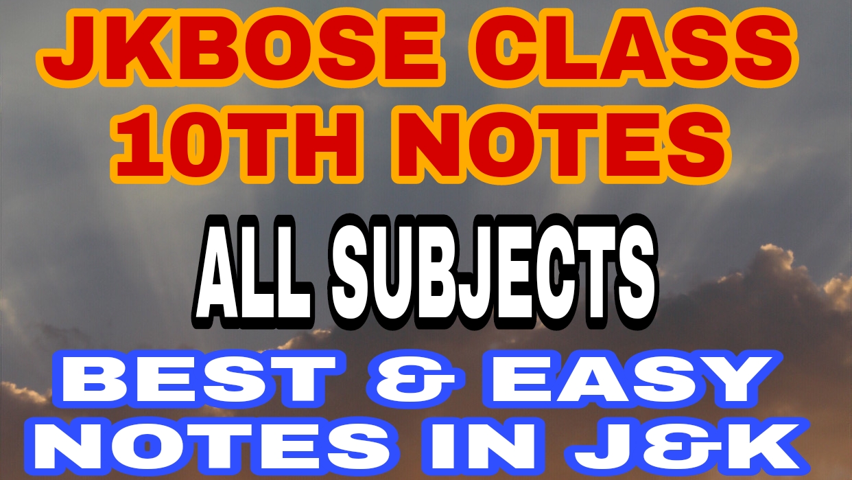 Jkbose 10th Class notes Pdf download Science Math English SST URDU Handwritten notes Best short notes