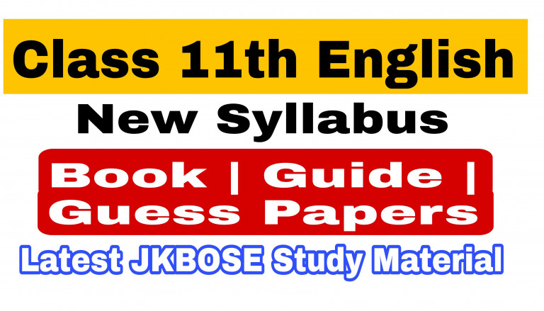 JKBOSE 11th Class English Notes Pdf  | Guide  | Book | Guess Papers | Latest Syllabus