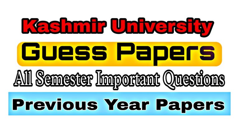 Guess Papers for Kashmir University Semester Exams | Download PDF