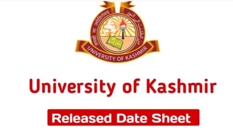 Kashmir University Date Sheet for BG 5th Semester PDF Download